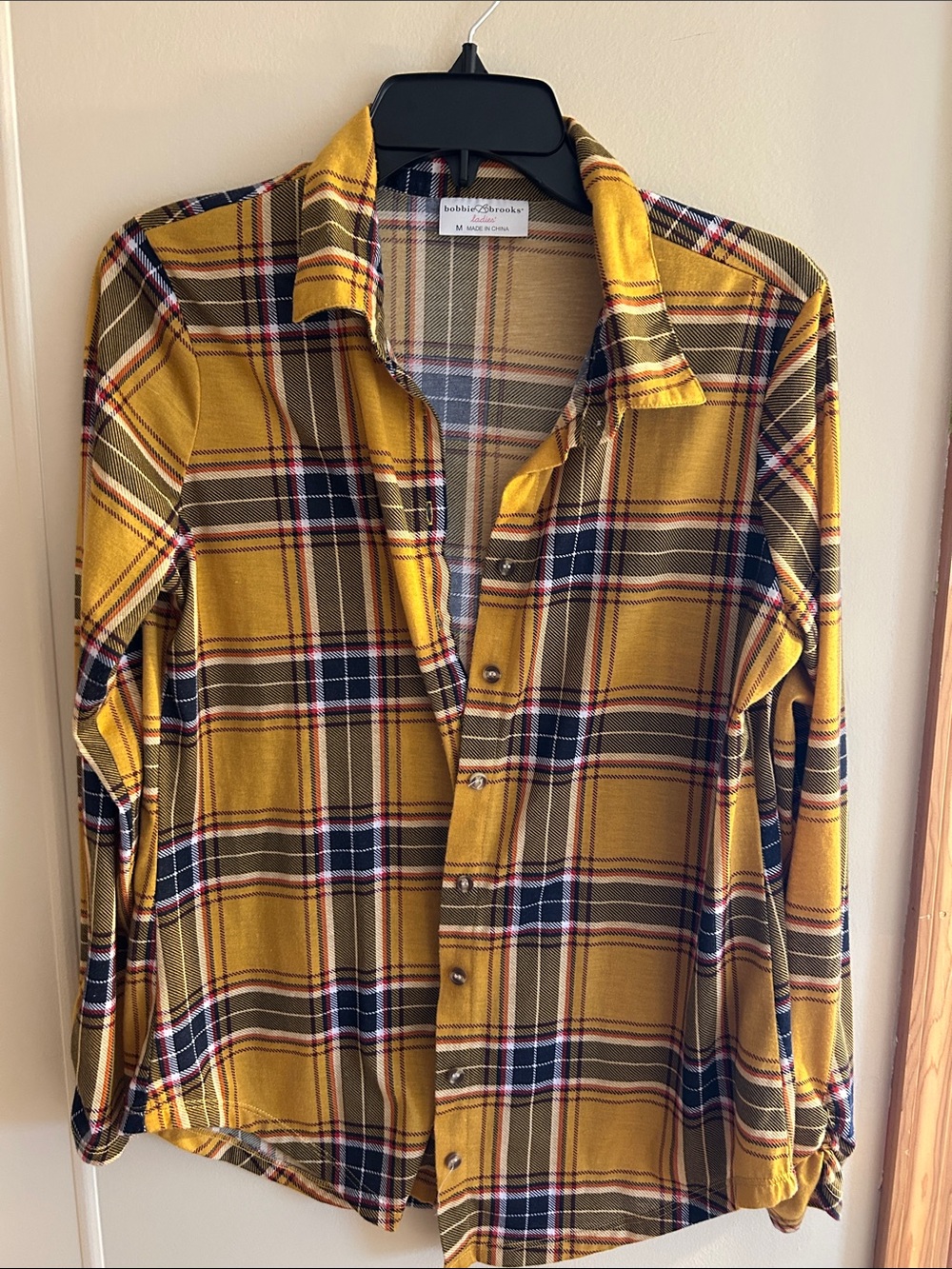 Bobbie Brooks Yellow Plaid Button-Down Shirt